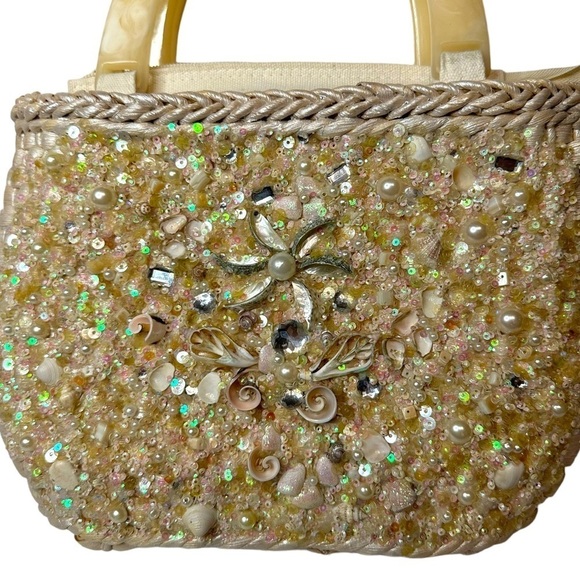 Vintage Cappelli Straworld Weaved Embellished Tote - Picture 2 of 6